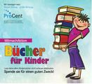 Vorschaubild: ProCent Plakat: illustrierter Junge mit Büchern auf dem Arm - bunt und farbenfroh