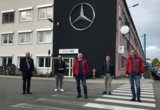 SPD-Delegation aus Bund, Land und Stadt im Mercedes-Benz Werk Kassel mit Corona-Abstand